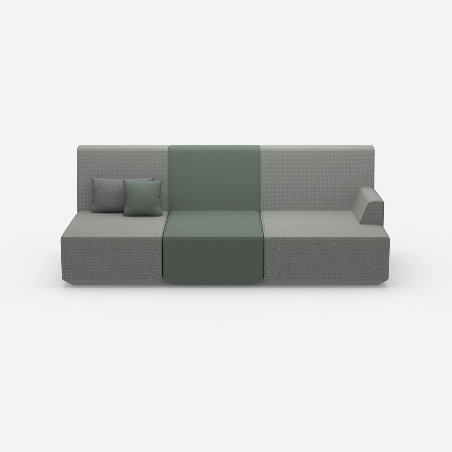 Sofa for 3 as home cinema from the front