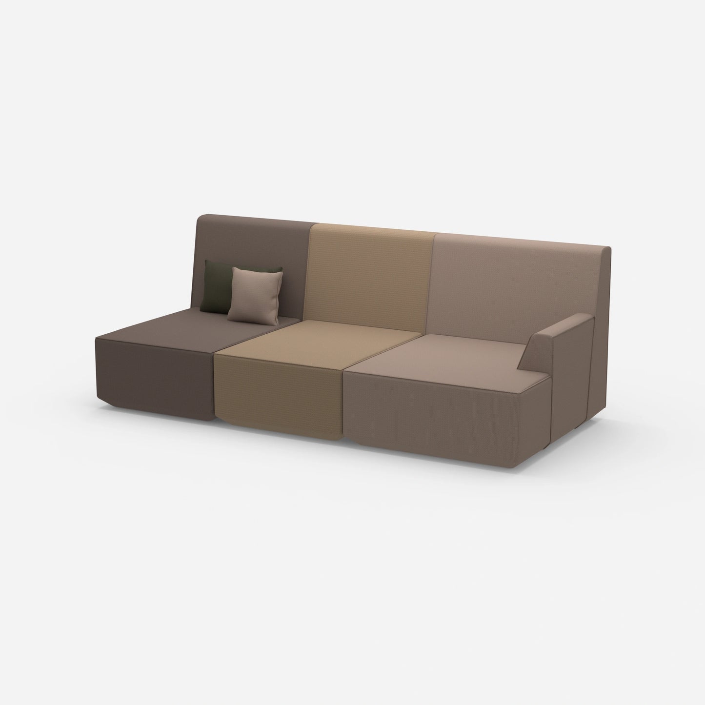Sofa for 3 as a home theater from the side