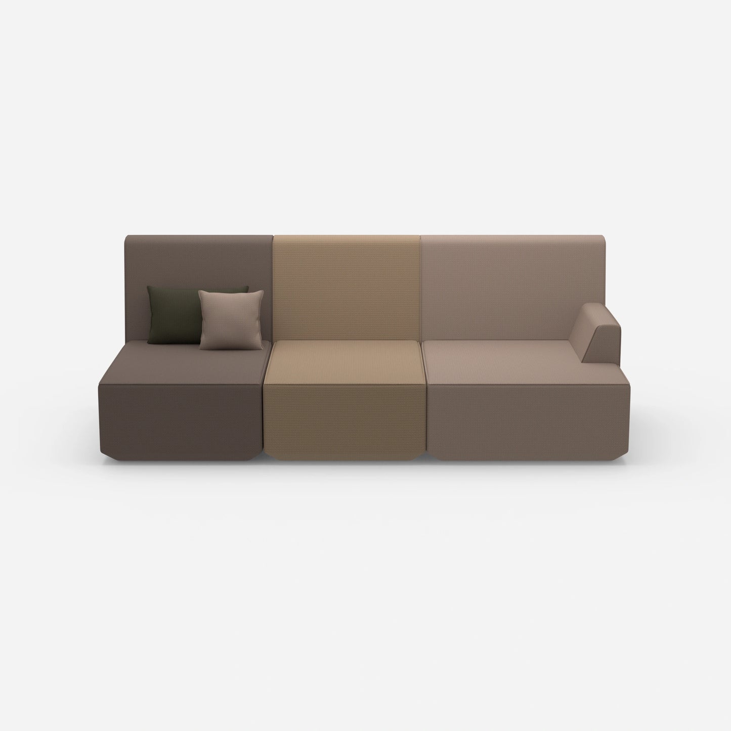 Sofa for 3 as home cinema from the front