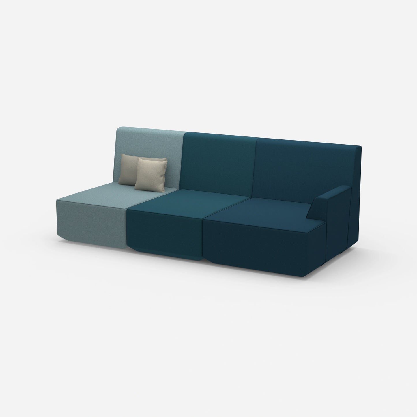 Sofa for 3 as a home theater from the side