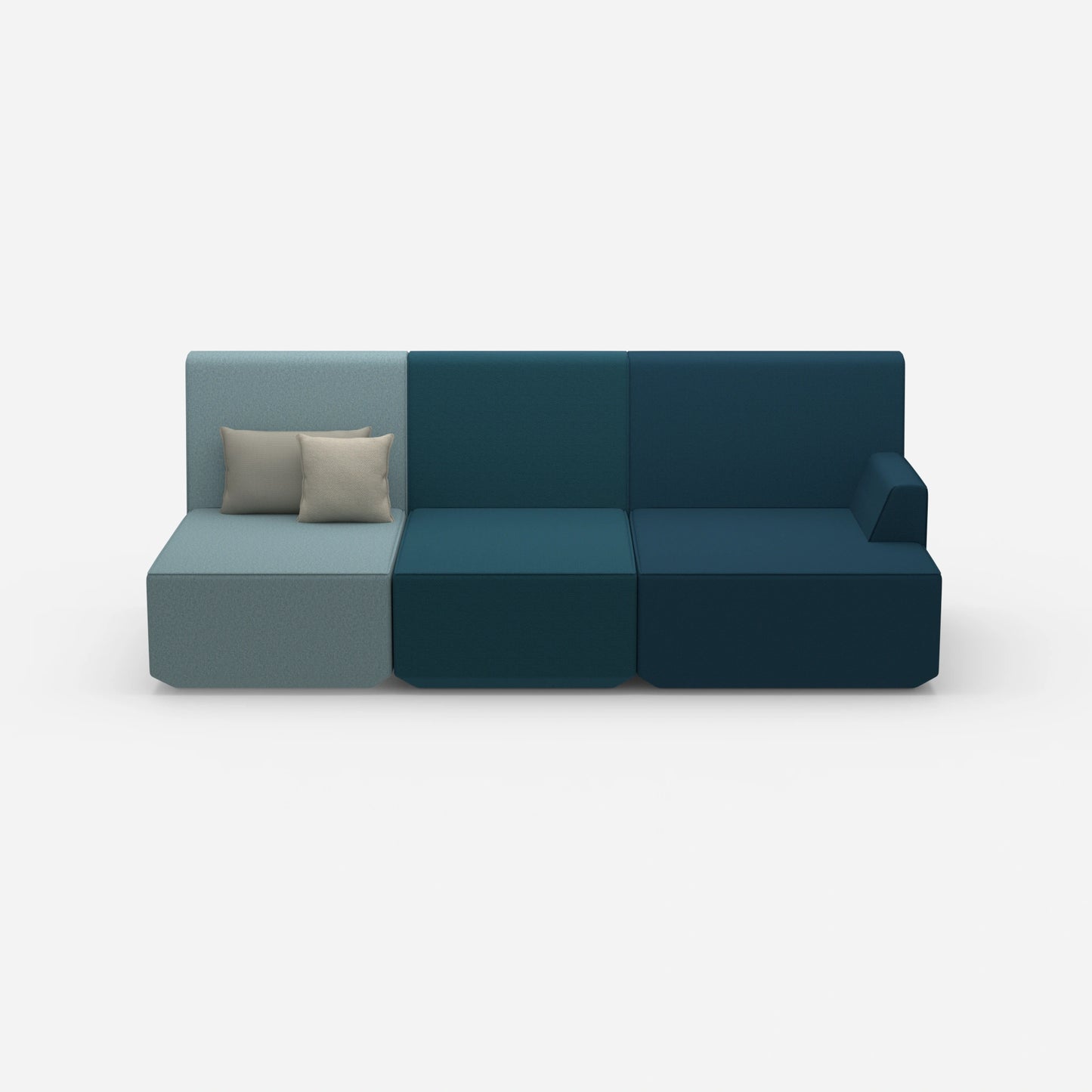 Sofa for 3 as home cinema from the front