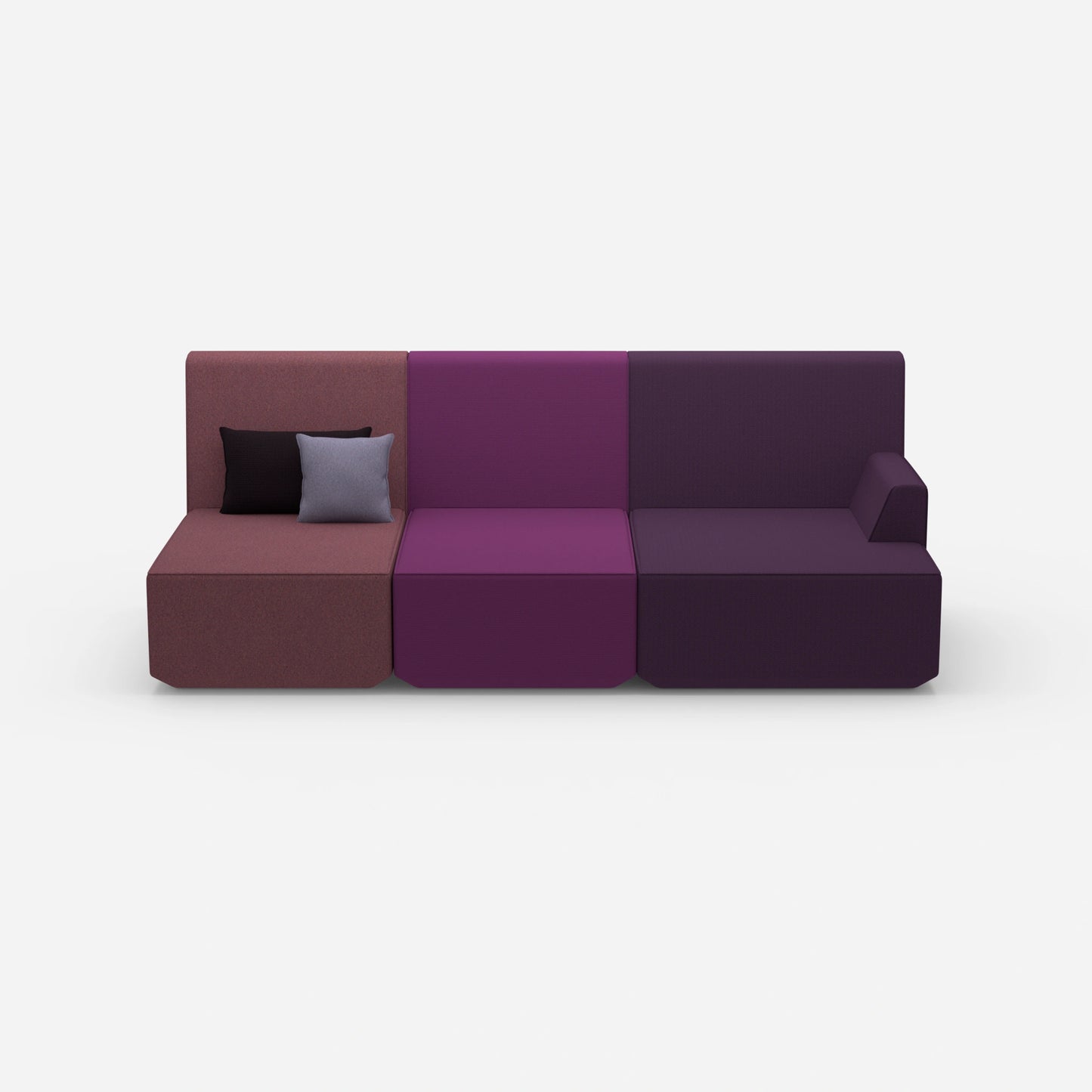 Sofa for 3 as home cinema from the front