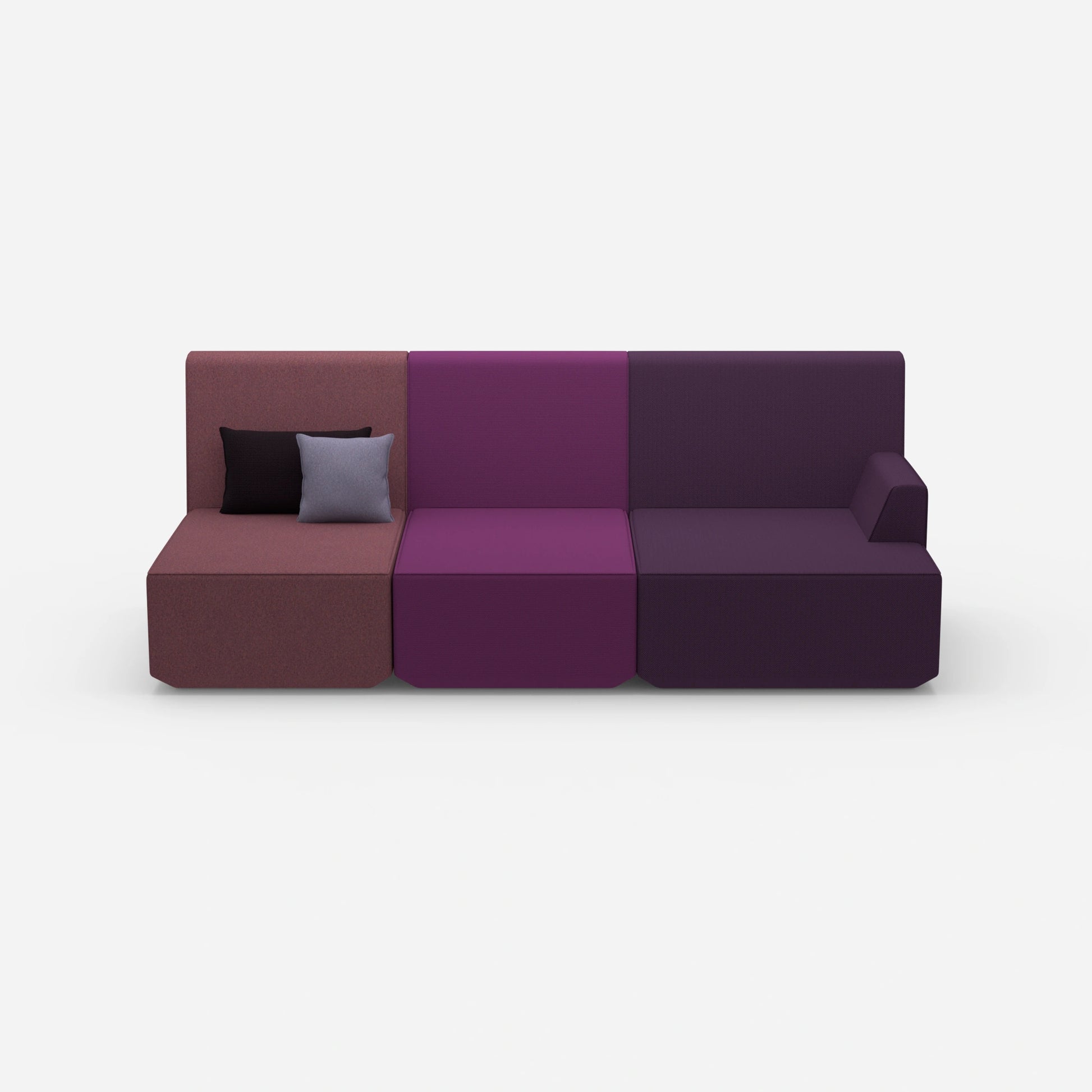 Sofa for 3 as home cinema from the front