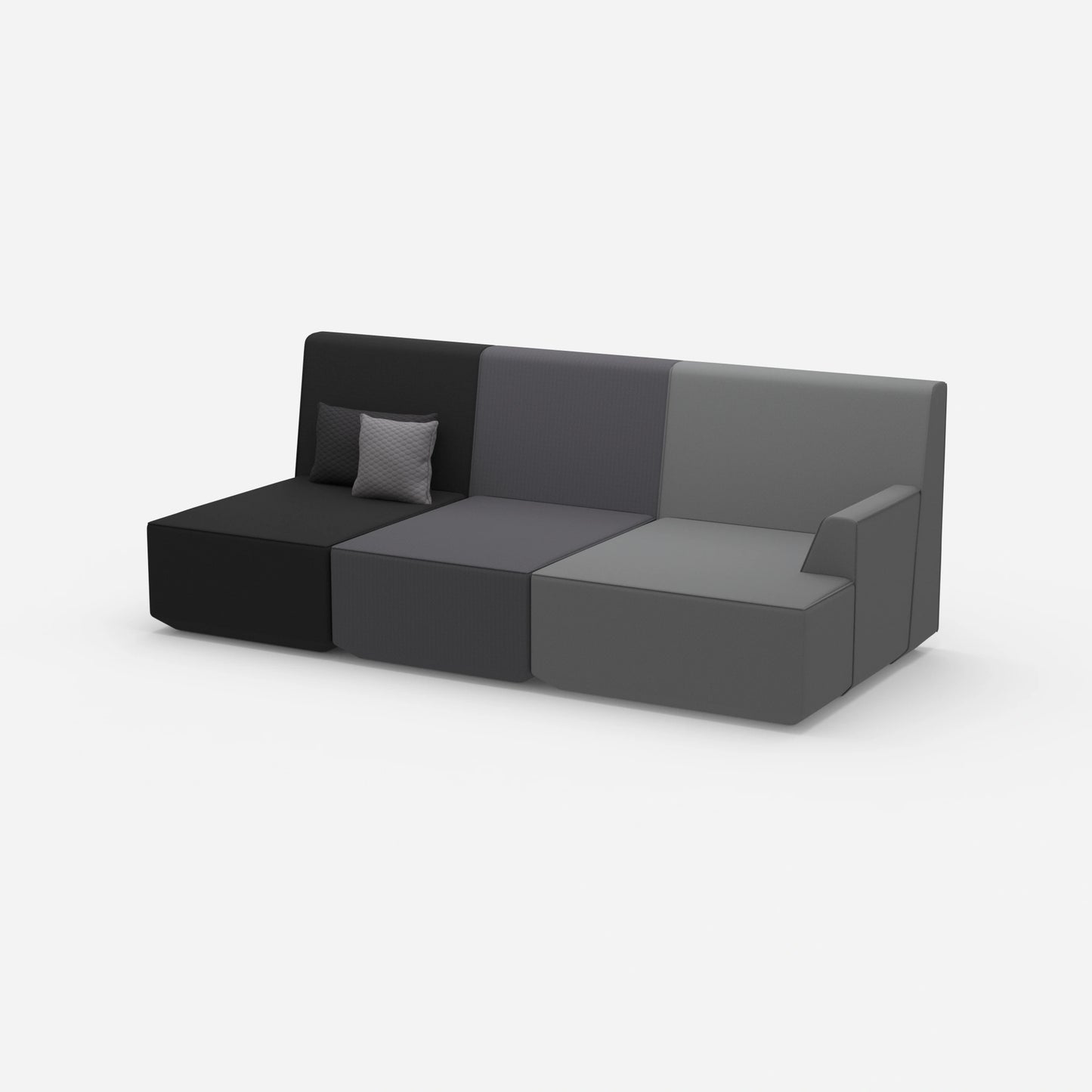 Sofa for 3 as a home theater from the side