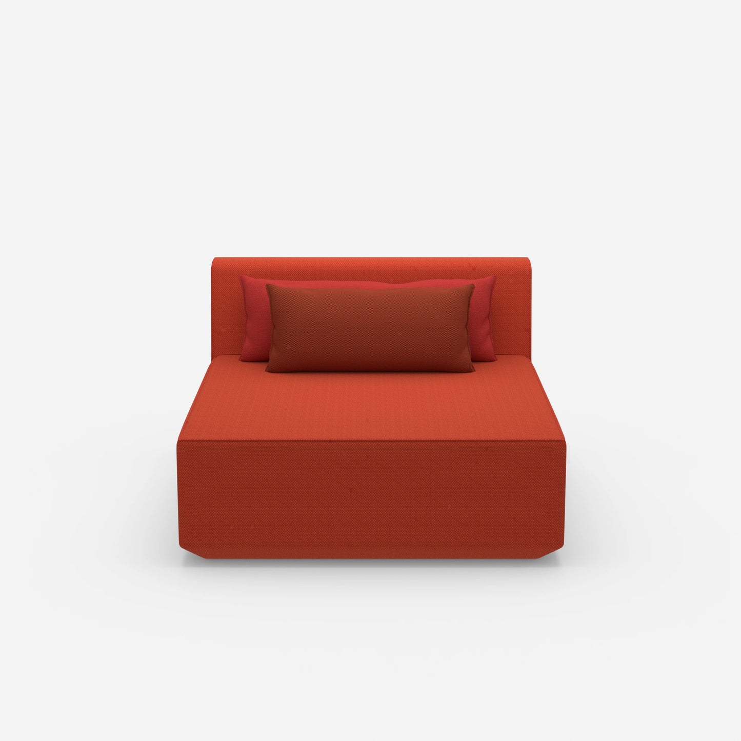 Sofa chaise longue wide from the front