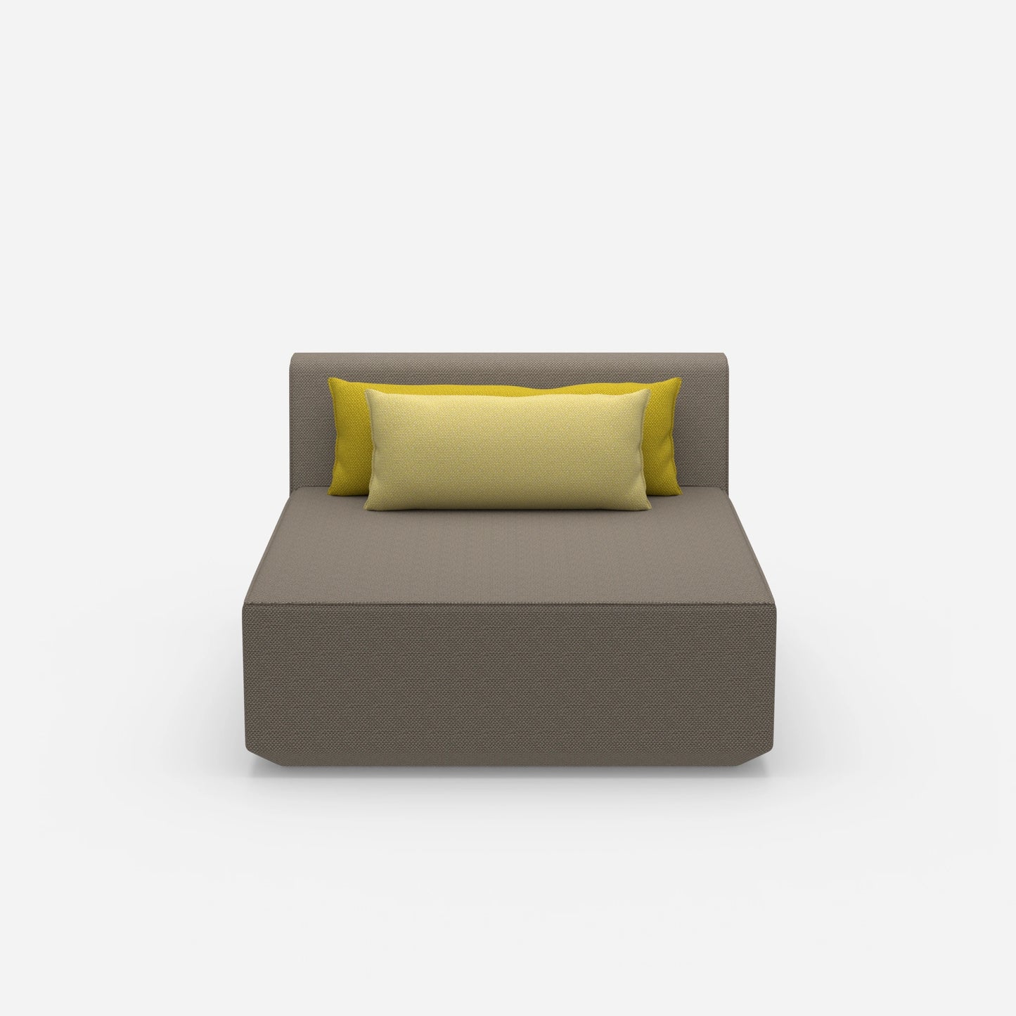 Sofa chaise longue wide from the front