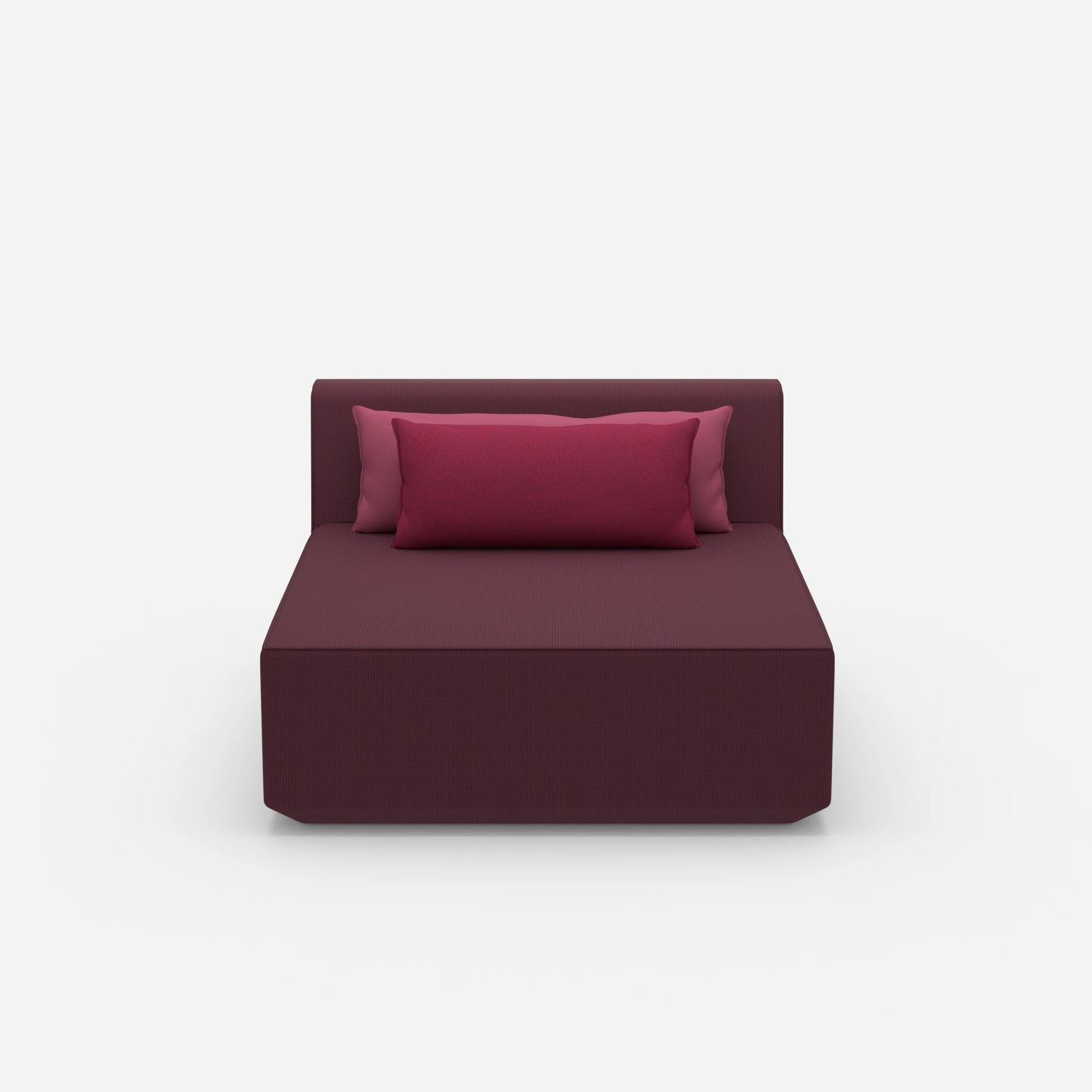 Sofa chaise longue wide from the front