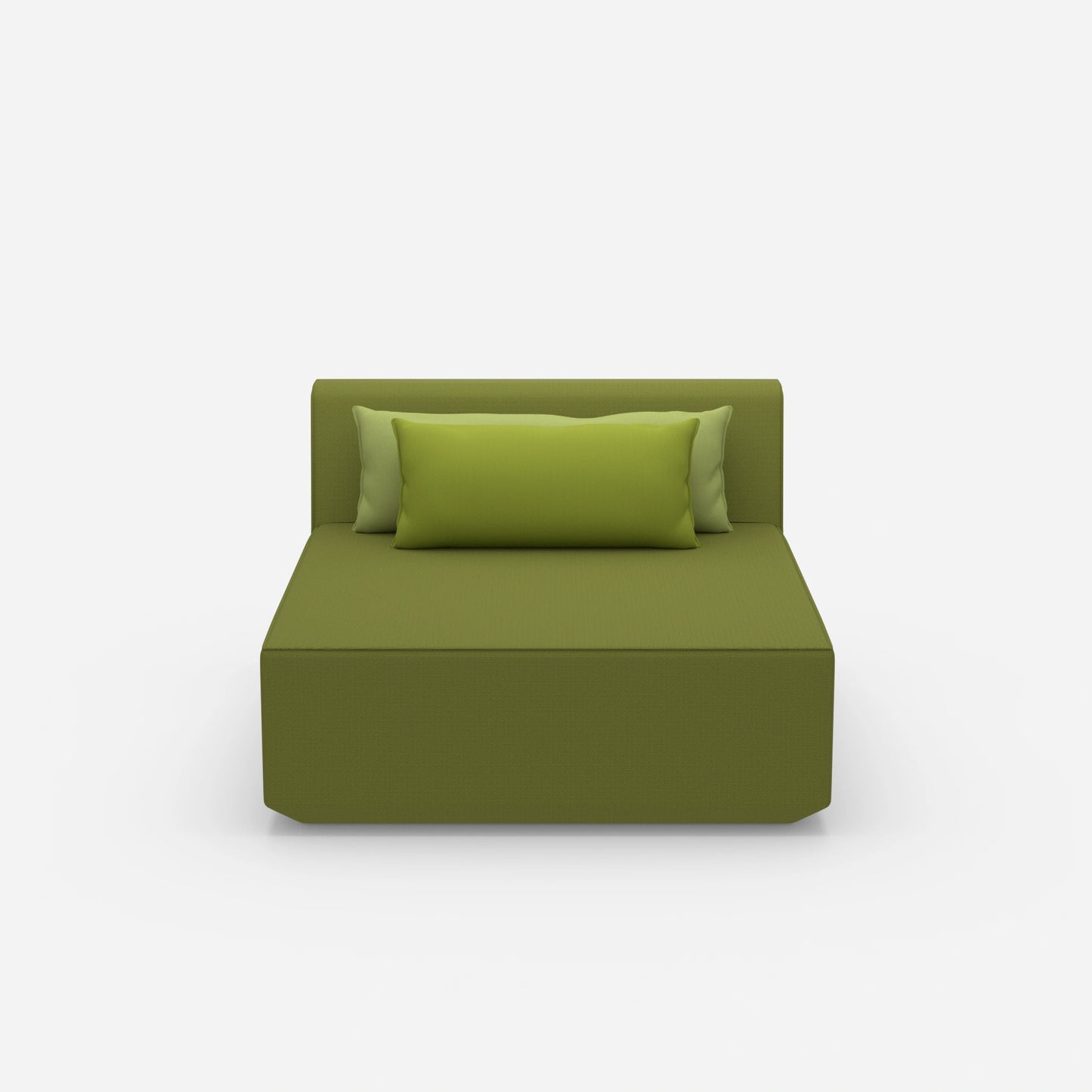 Sofa chaise longue wide from the front