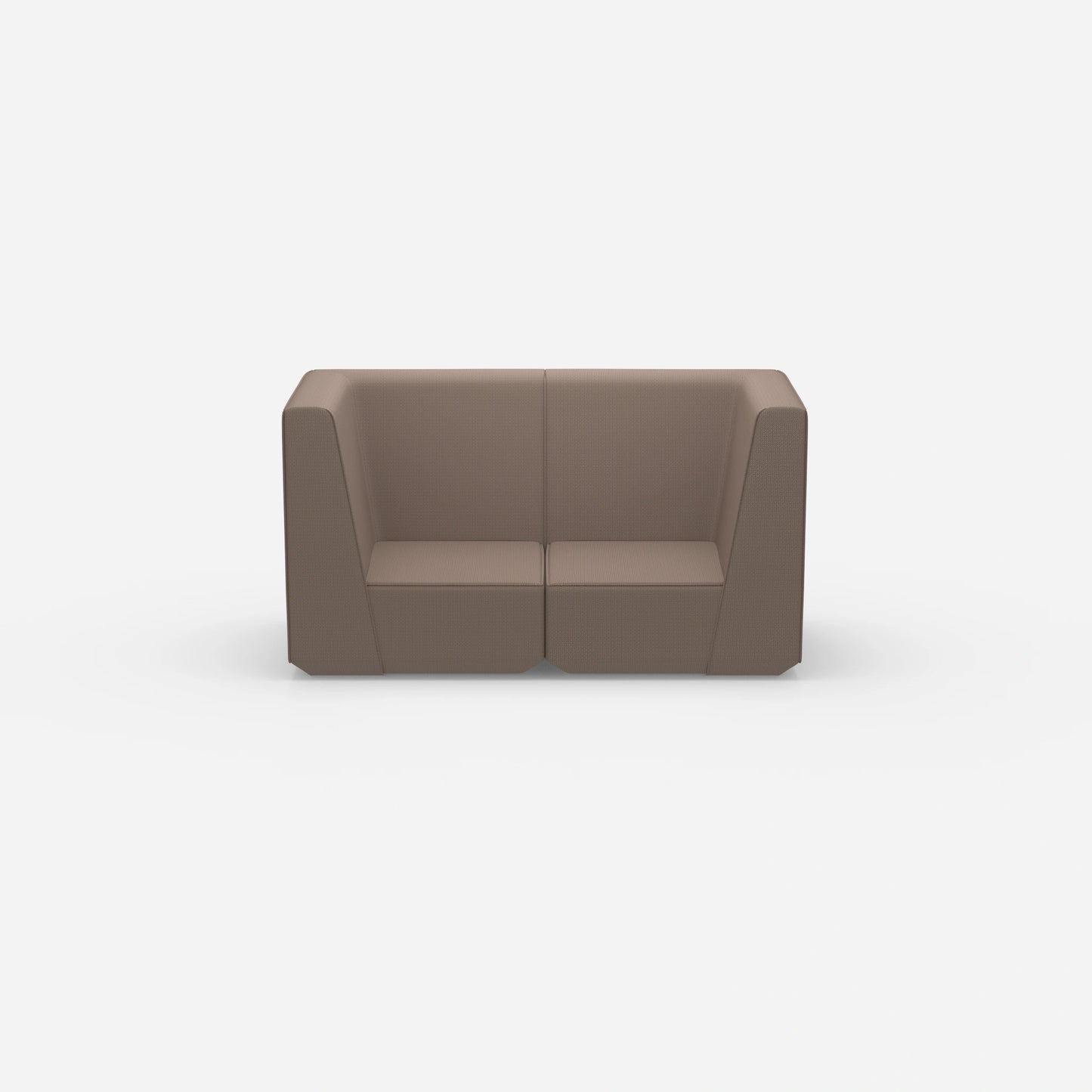 Sofa two-seater brown 160 cm wide from the front
