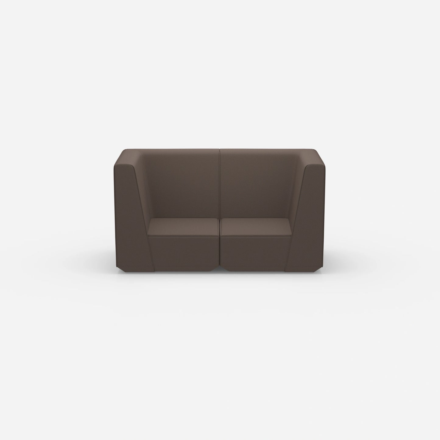 Sofa two-seater brown 160 cm wide from the front
