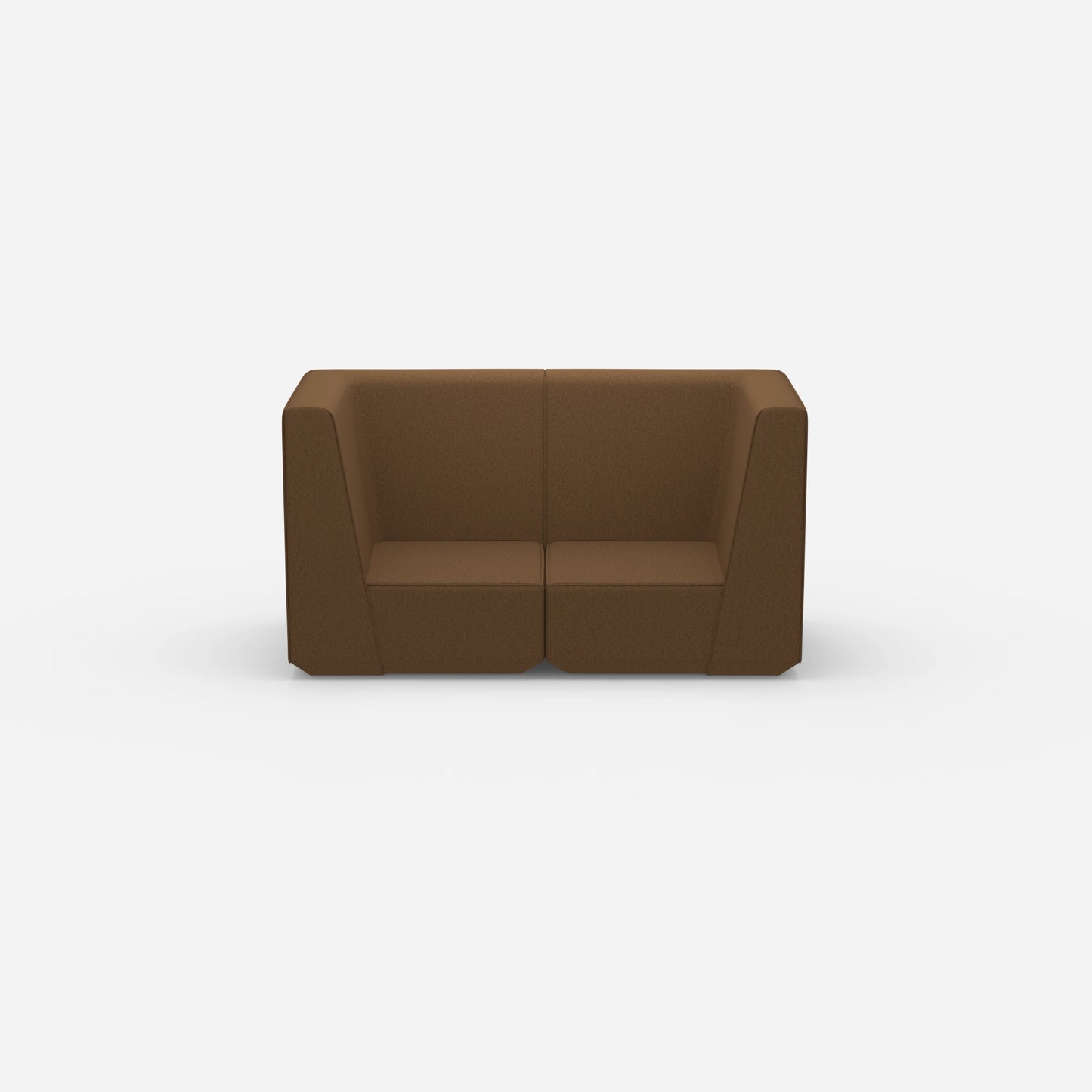 Sofa two-seater brown 160 cm wide from the front