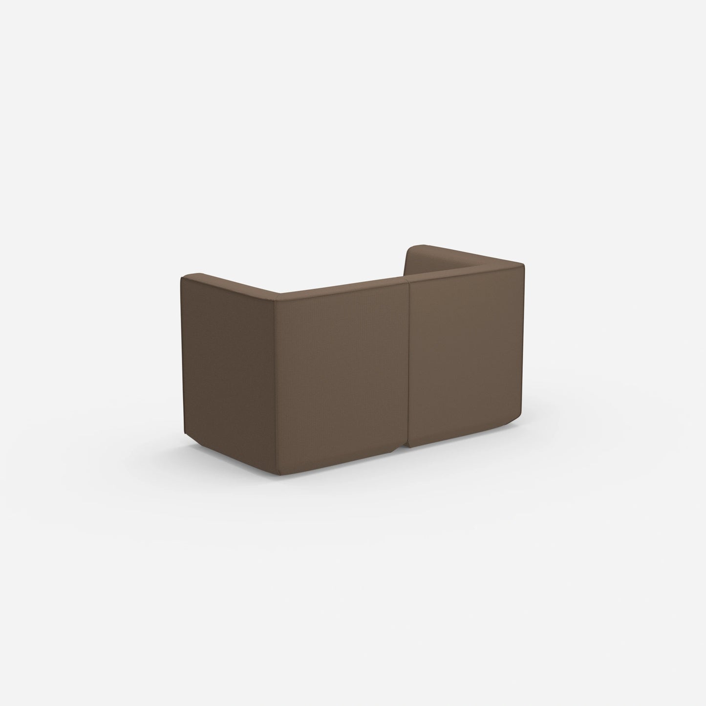 Sofa two-seater brown 160 cm wide from behind