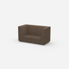 Sofa two-seater brown 160 cm wide from the side