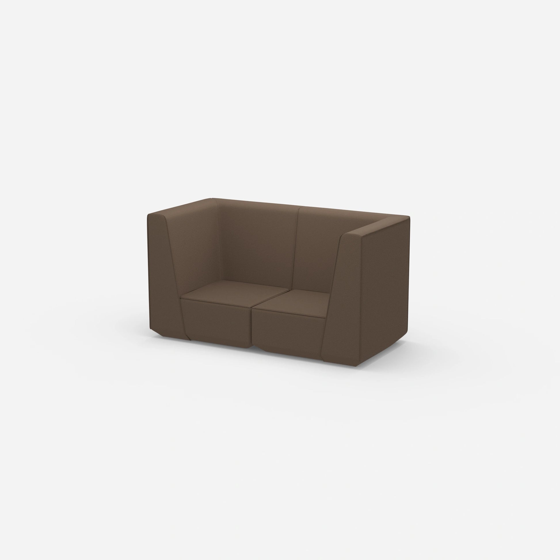 Sofa two-seater brown 160 cm wide from the side