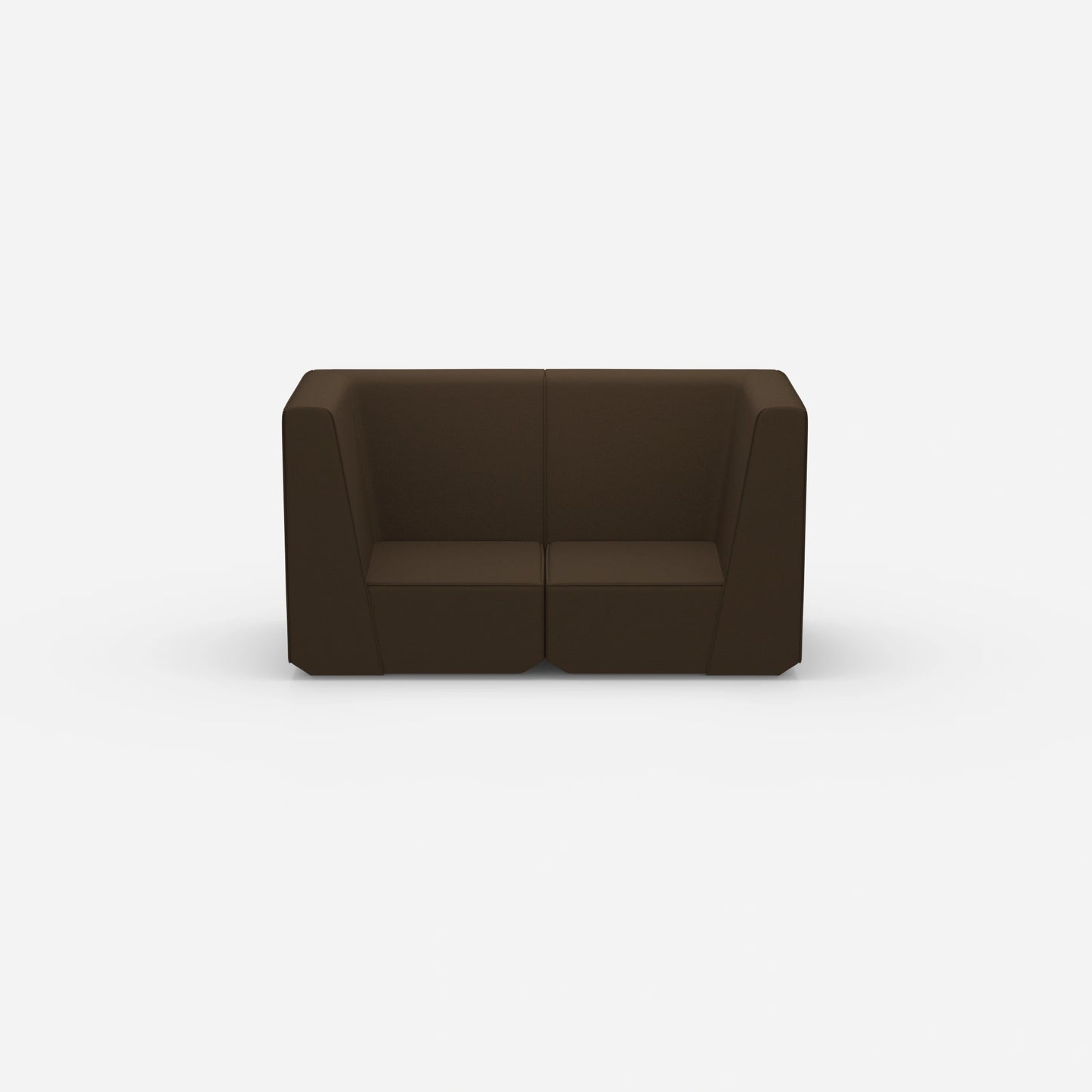 Sofa two-seater brown 160 cm wide from the front