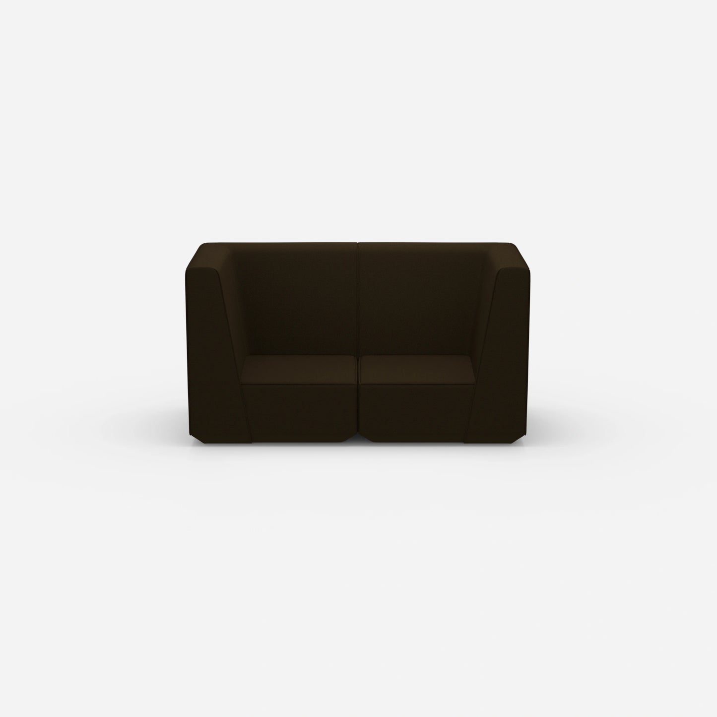 Sofa two-seater brown 160 cm wide from the front