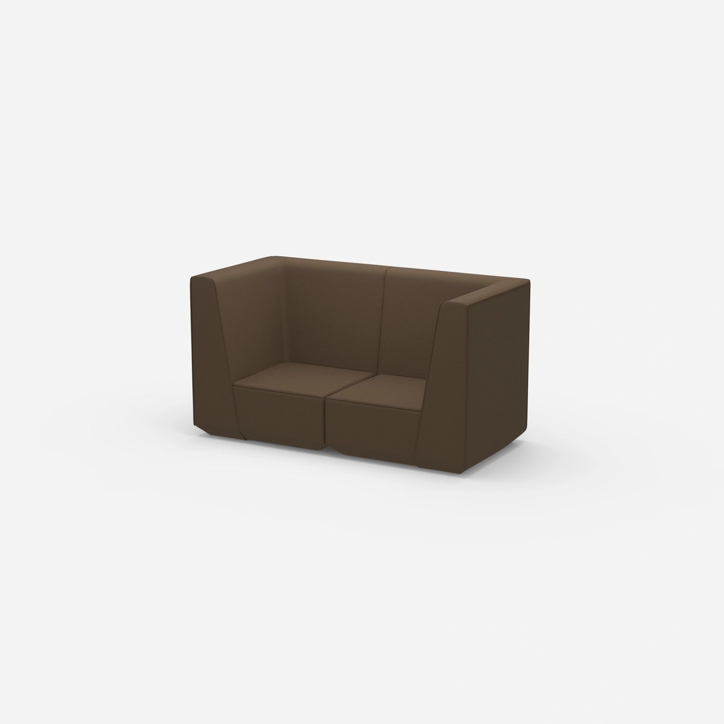 Sofa two-seater brown 160 cm wide from the side