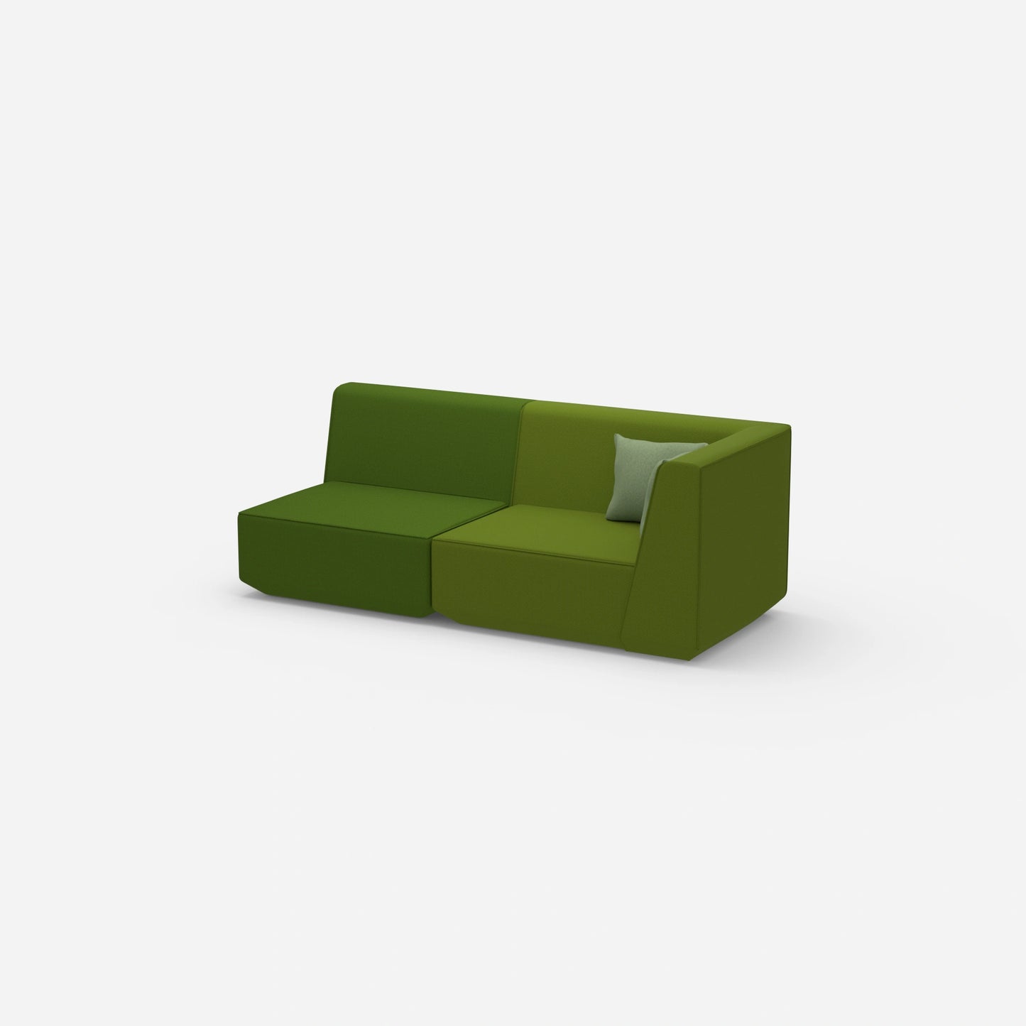 Sofa two-seater green 180 cm wide from the side