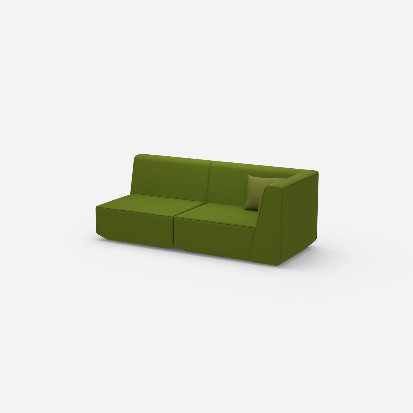 Sofa two-seater green 180 cm wide from the side