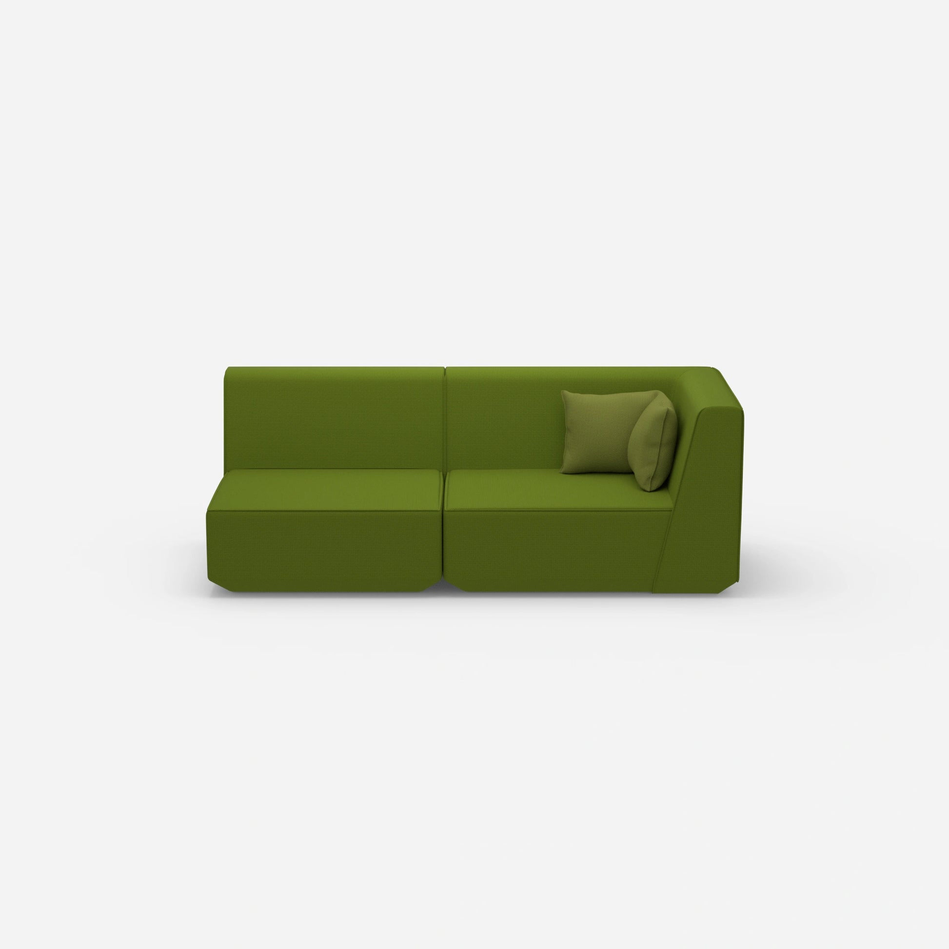 Sofa two-seater green 180 cm wide from the front