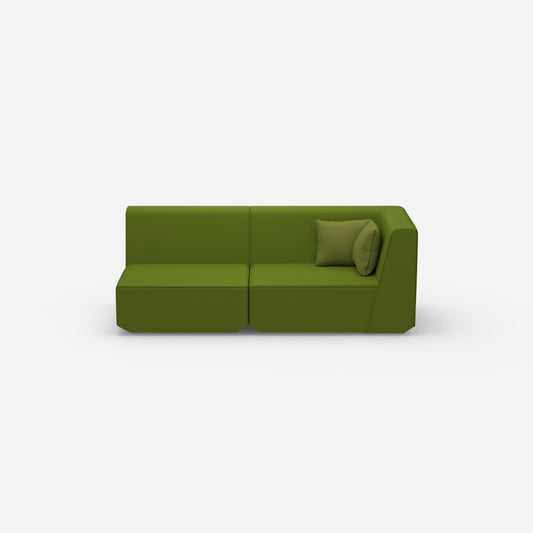 Sofa two-seater green 180 cm wide from the front