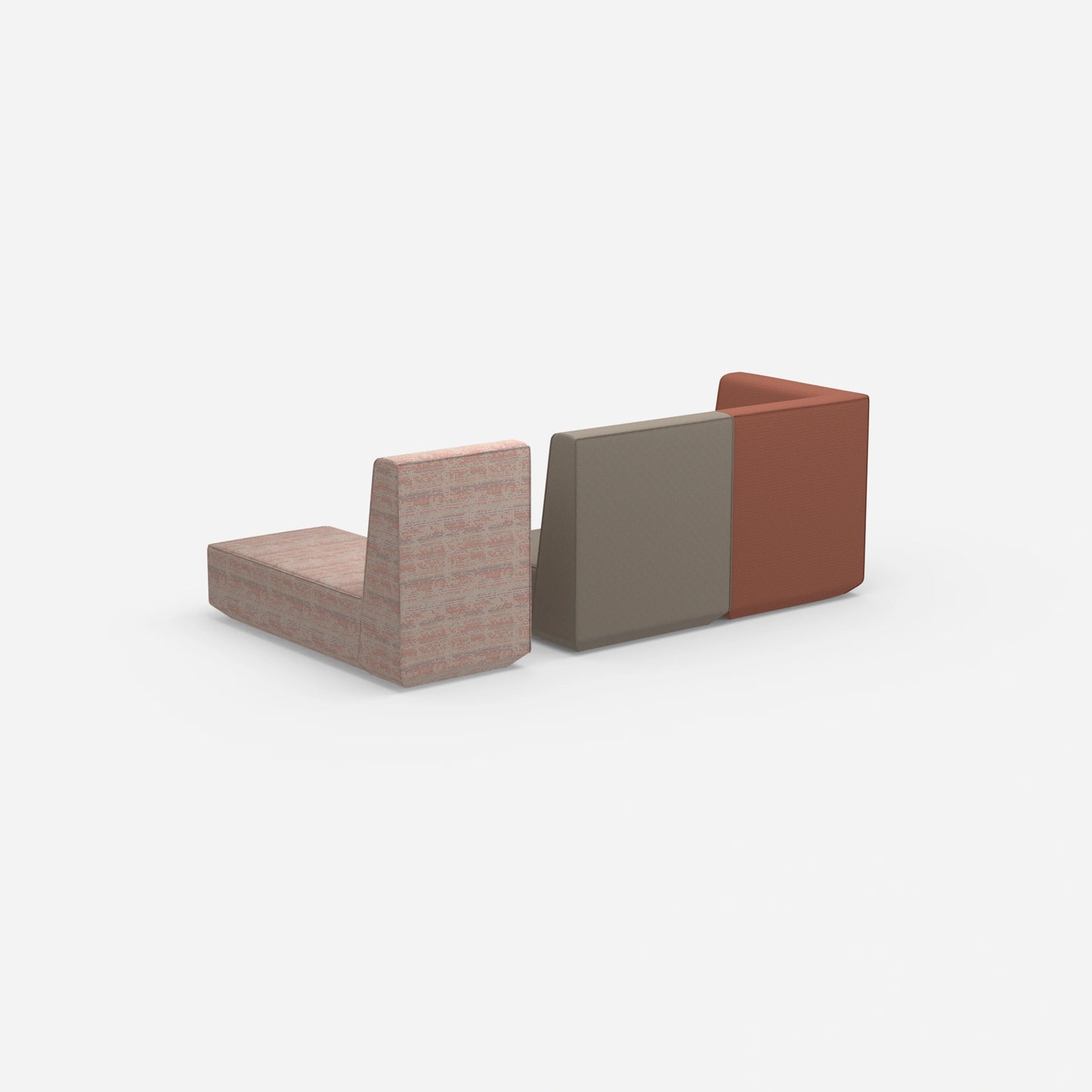 Two-seater with chaise longue from behind