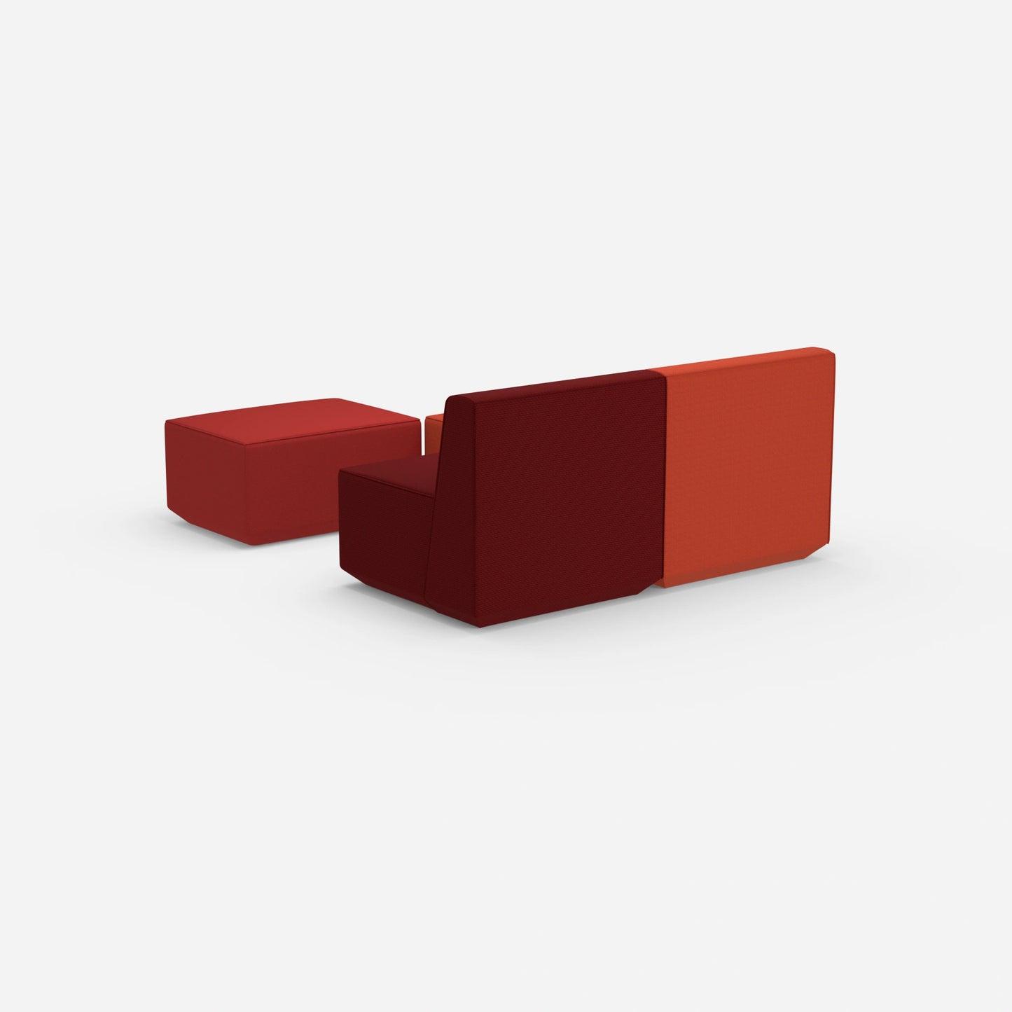 Two-seater modular sofa with function from behind