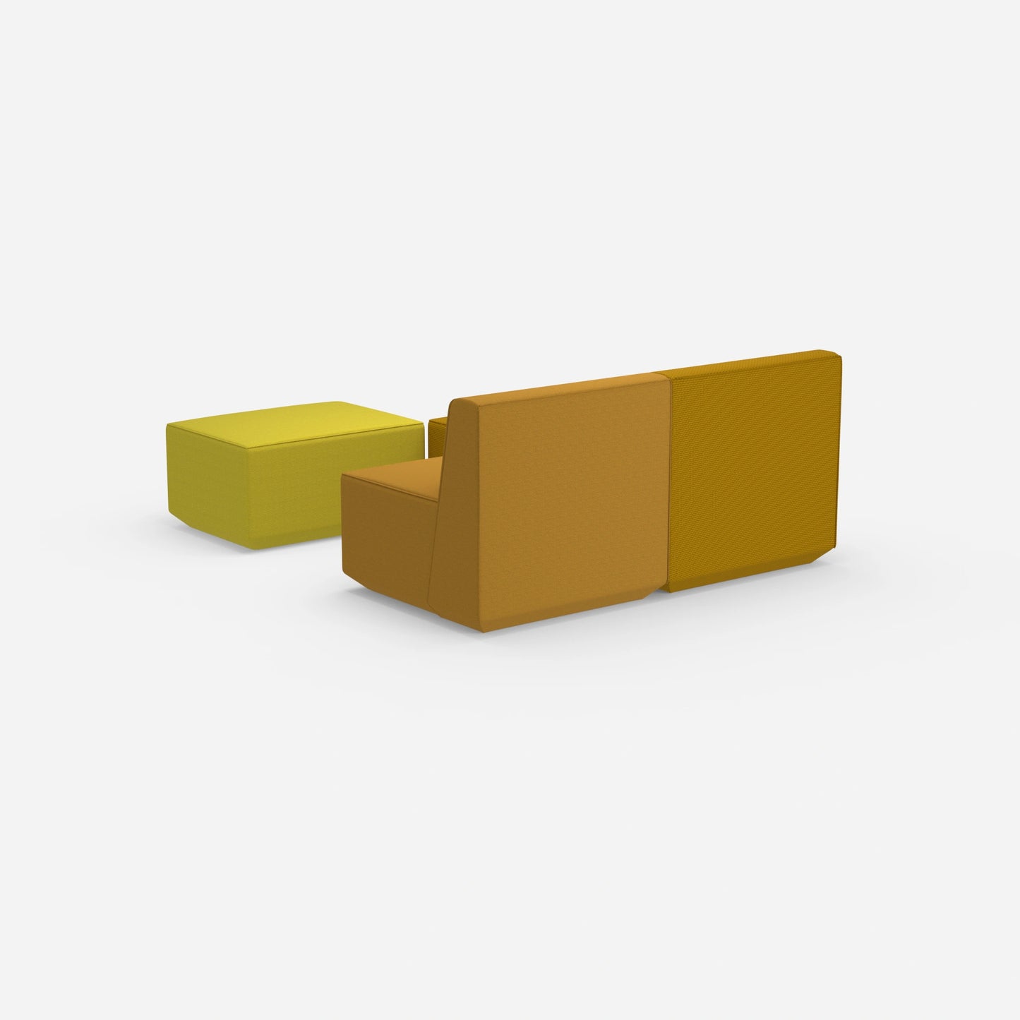 Two-seater modular sofa with function from behind