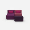 Two-seater modular sofa with function from the front