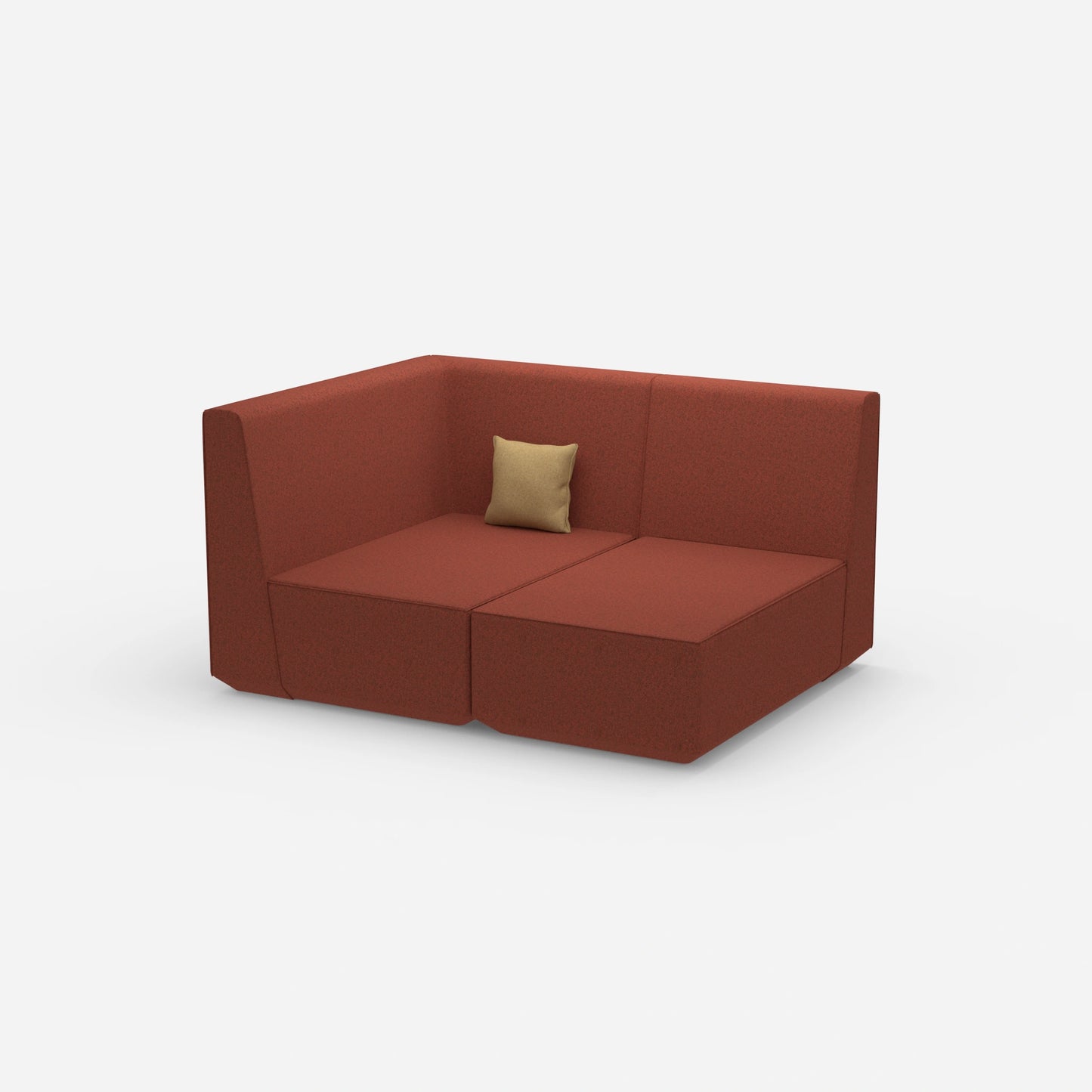 Two-seater modular sofa with corner module from the side