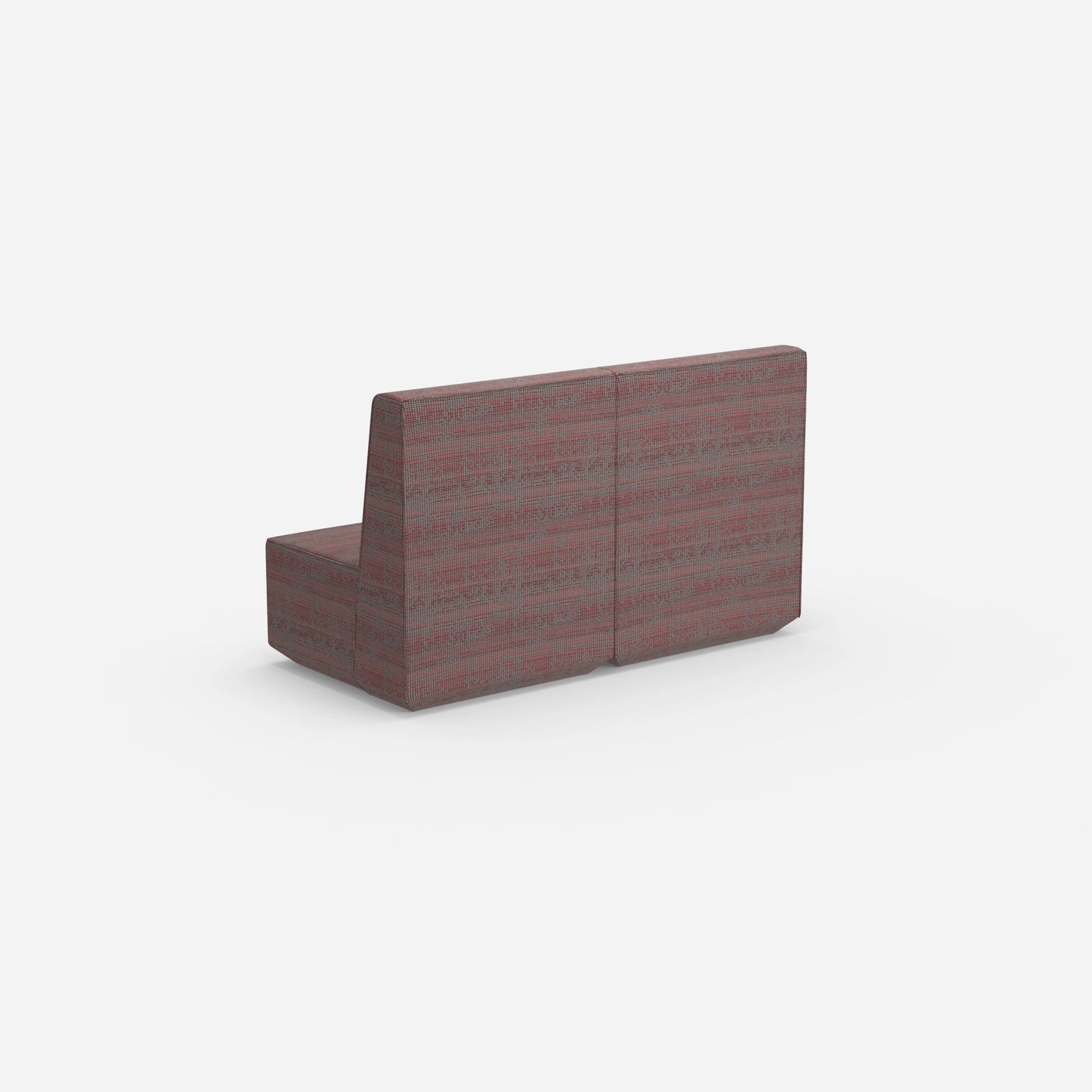 Two-seater modular sofa without armrests from behind