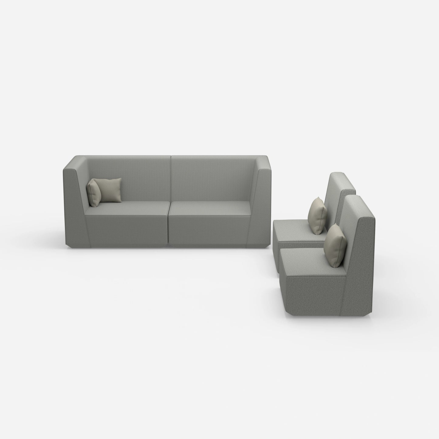 3 places et 2 fauteuils de face