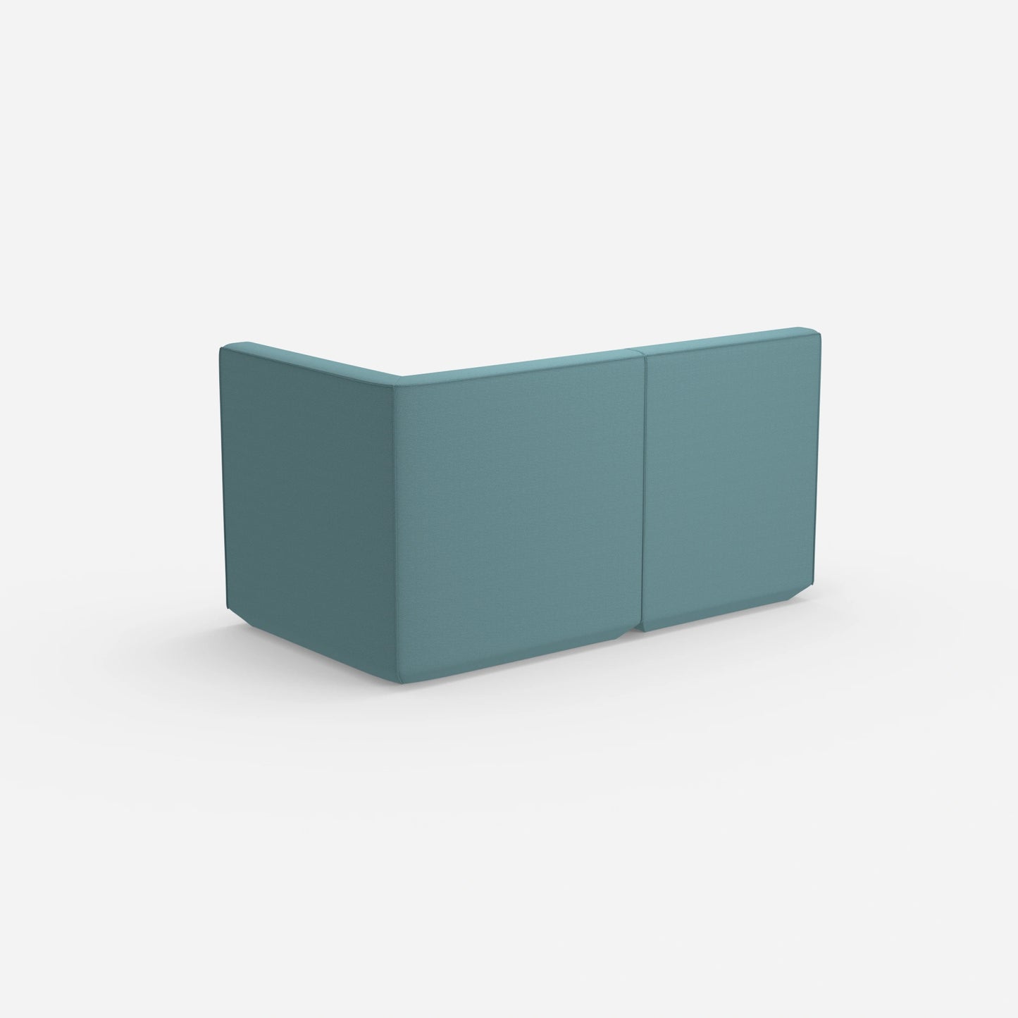 Canapé modulaire bleu avec dossier haut vu de l'arrière