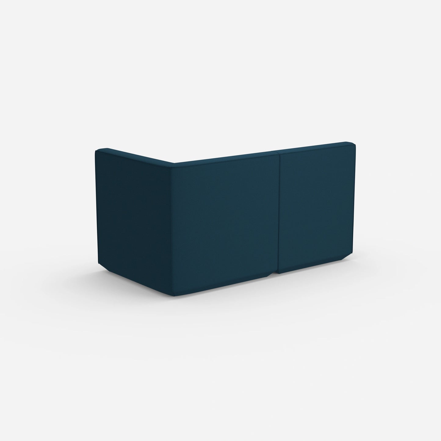 Canapé modulaire bleu avec dossier haut vu de l'arrière