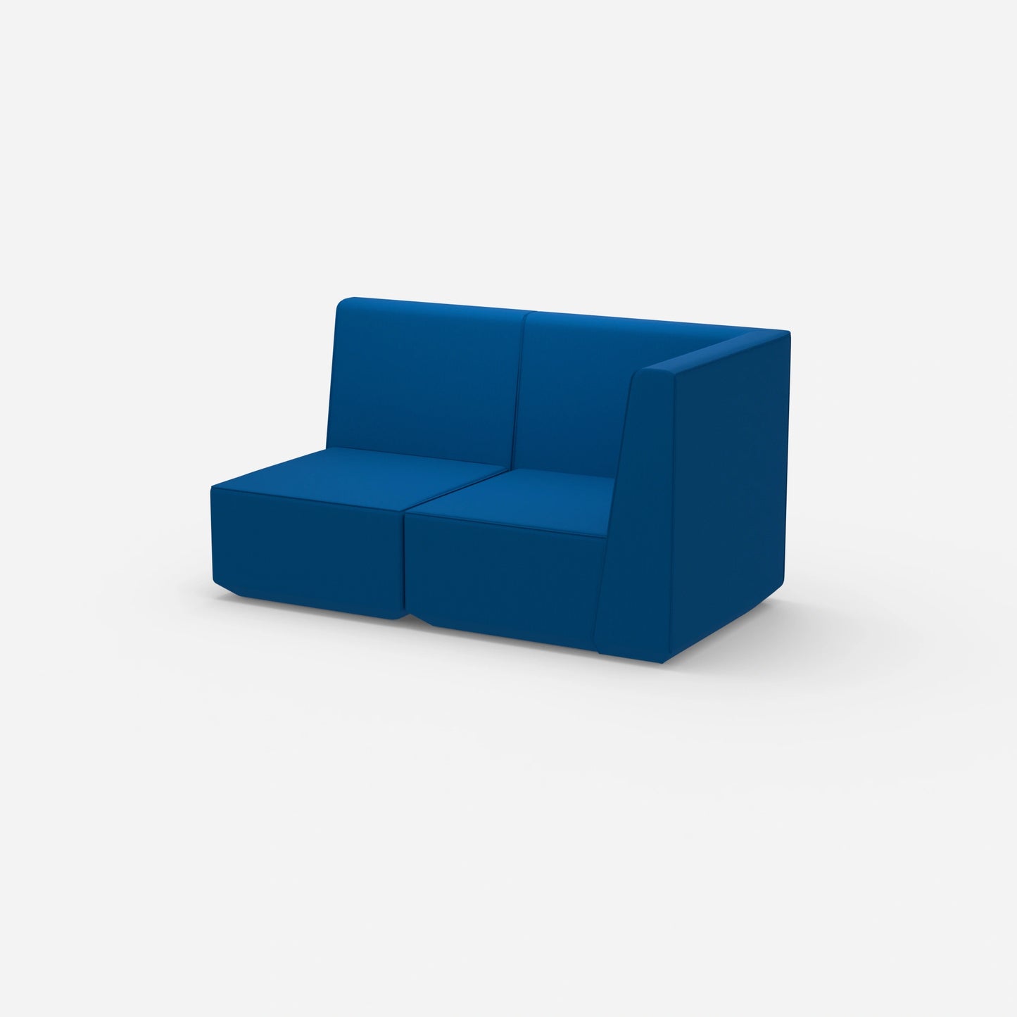 Canapé modulaire bleu avec dossier haut de côté