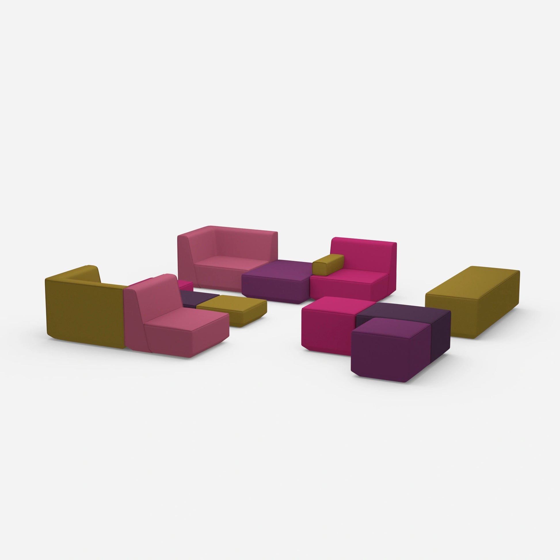 Banc coloré vu de côté