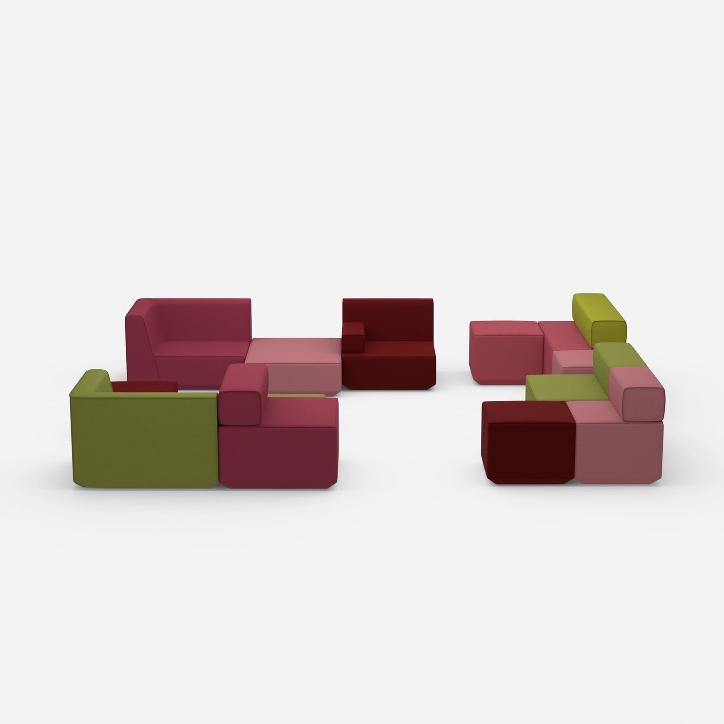 Banc coloré vu de face