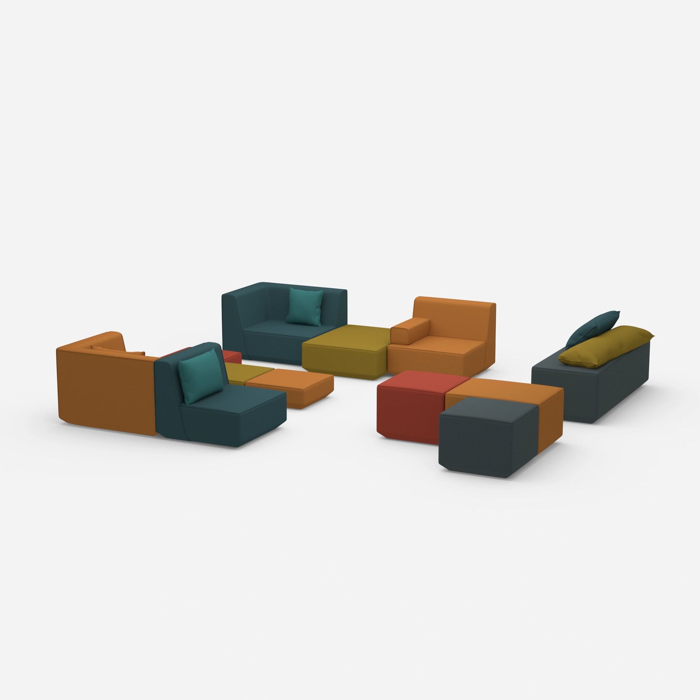 Banc coloré vu de côté