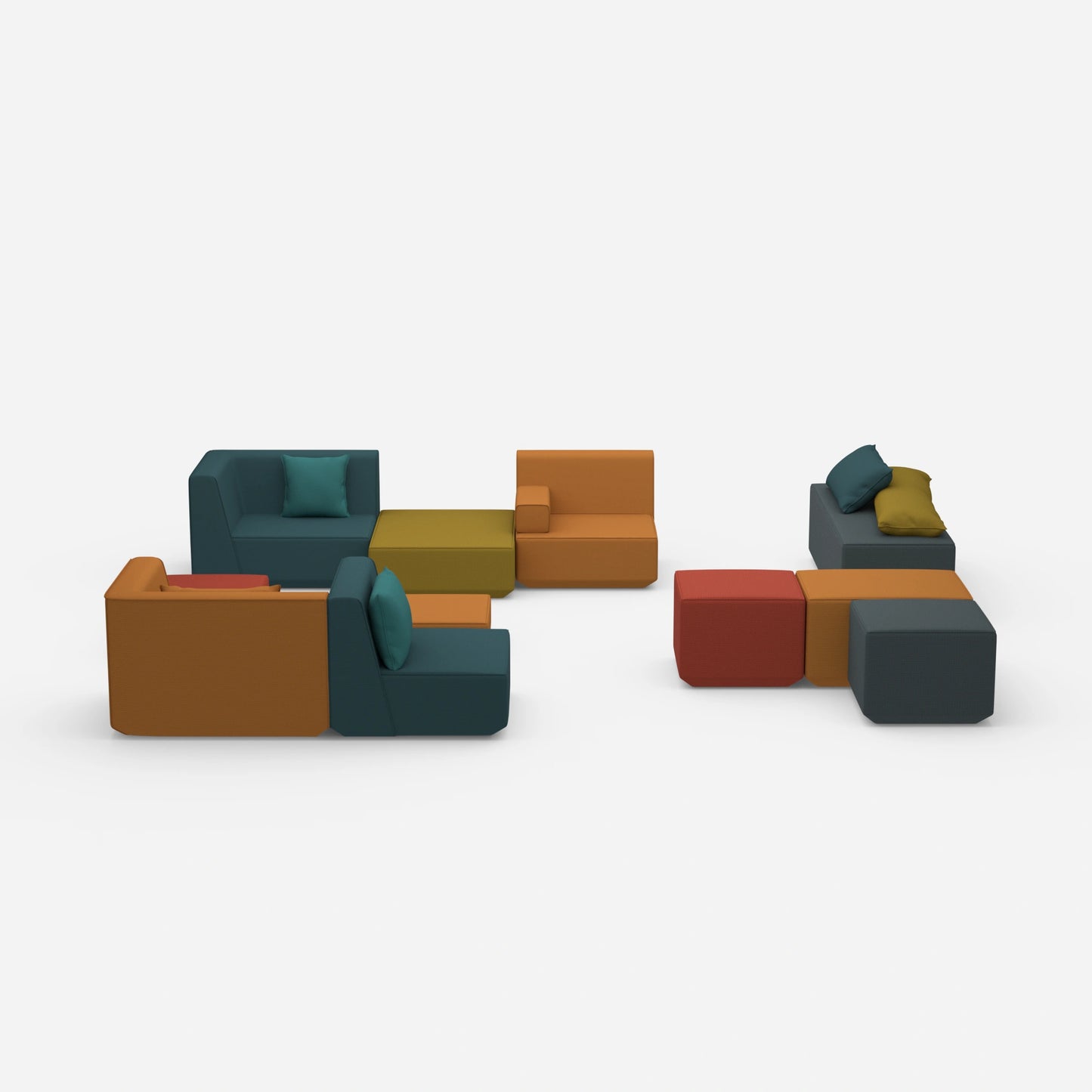 Banc coloré vu de face