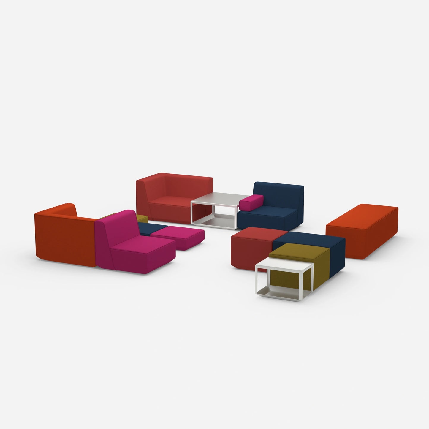 Banc coloré vu de côté