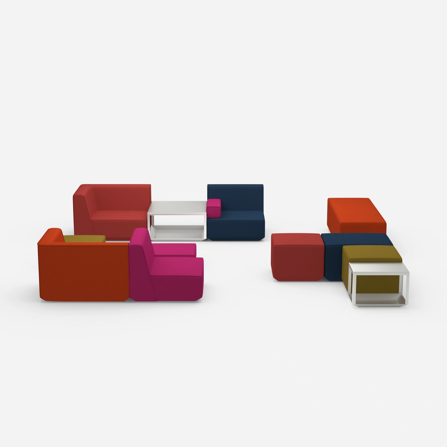 Banc coloré vu de face