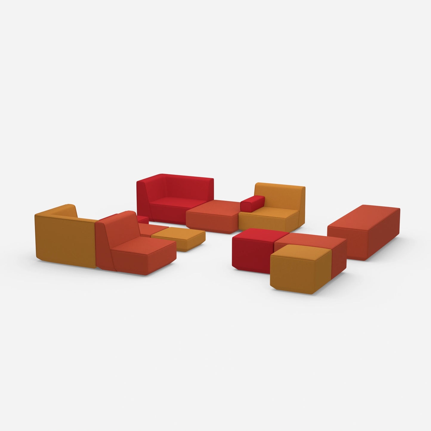 Banc coloré vu de côté