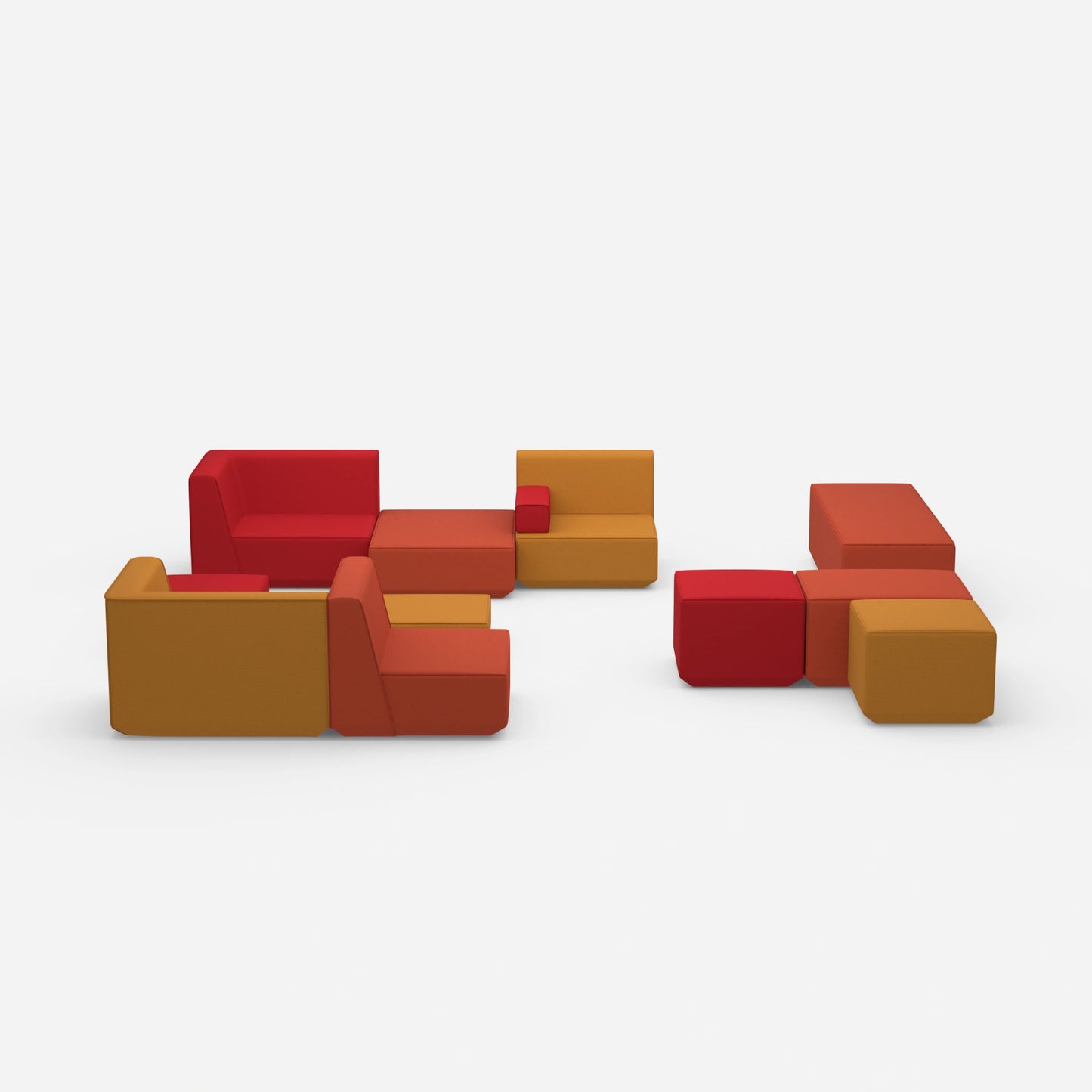 Banc coloré vu de face