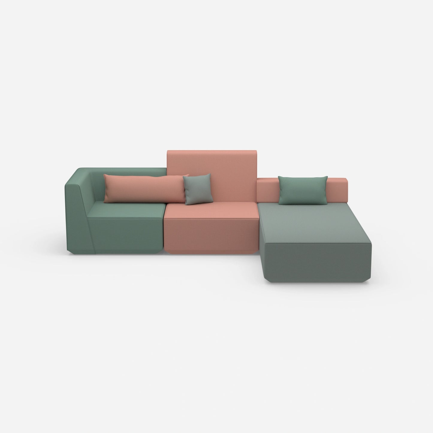 Canapé avec matelas vu de face