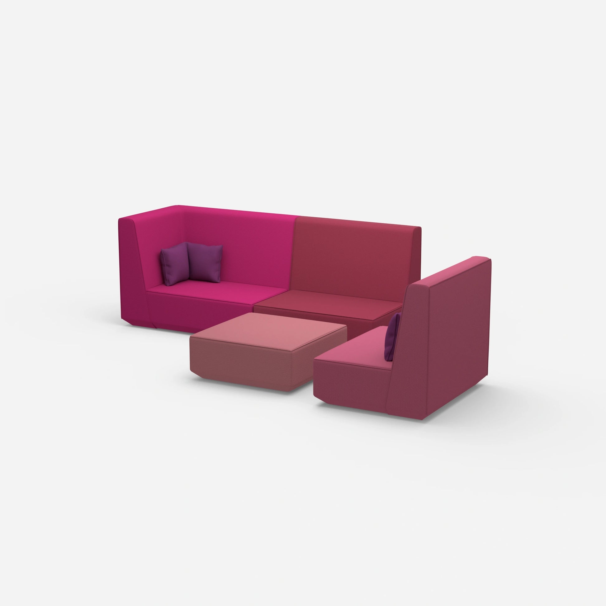 Canapé trois places avec fauteuil vu de côté