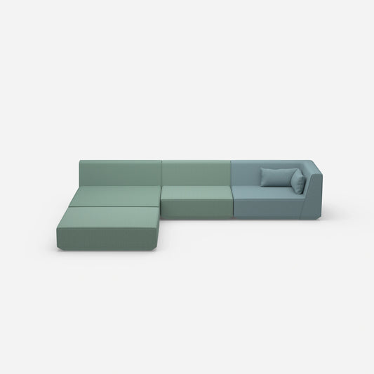 Canapé d'angle large couchage de face