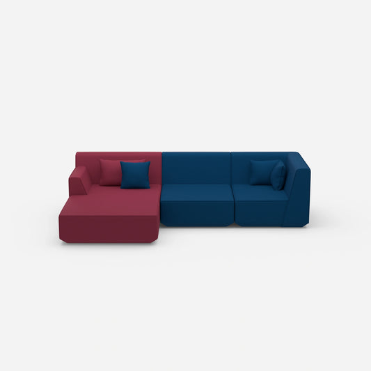 Confortable canapé d'angle de face