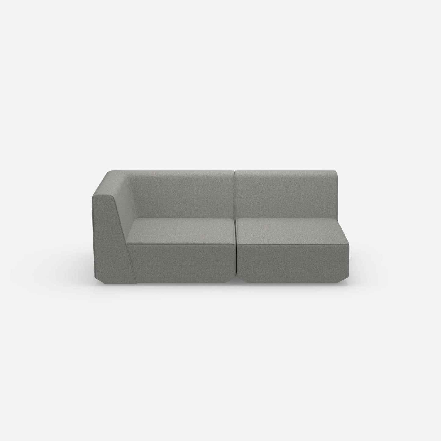 Canapé modulaire gris de 180 cm de large de face