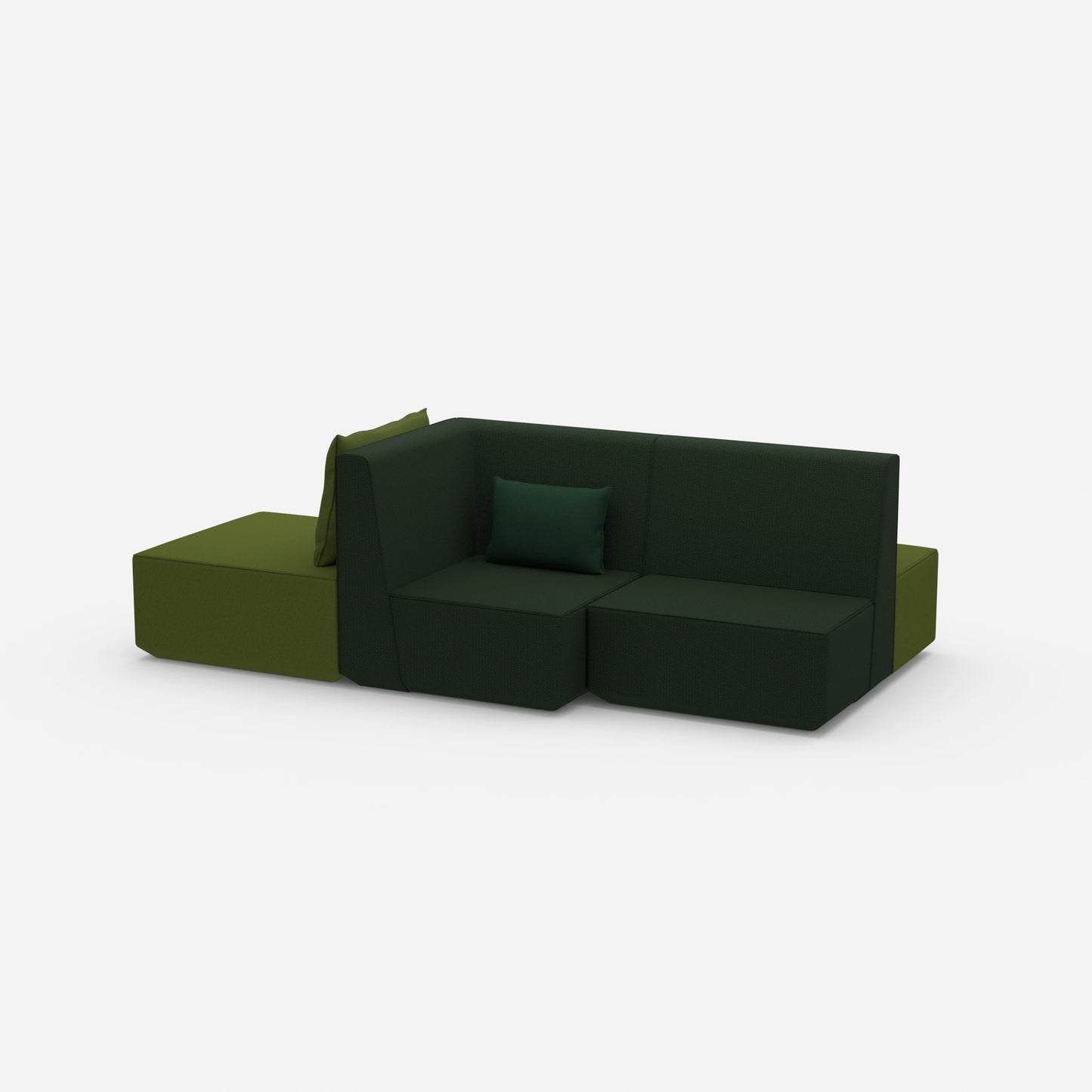 Banc vert vu de côté