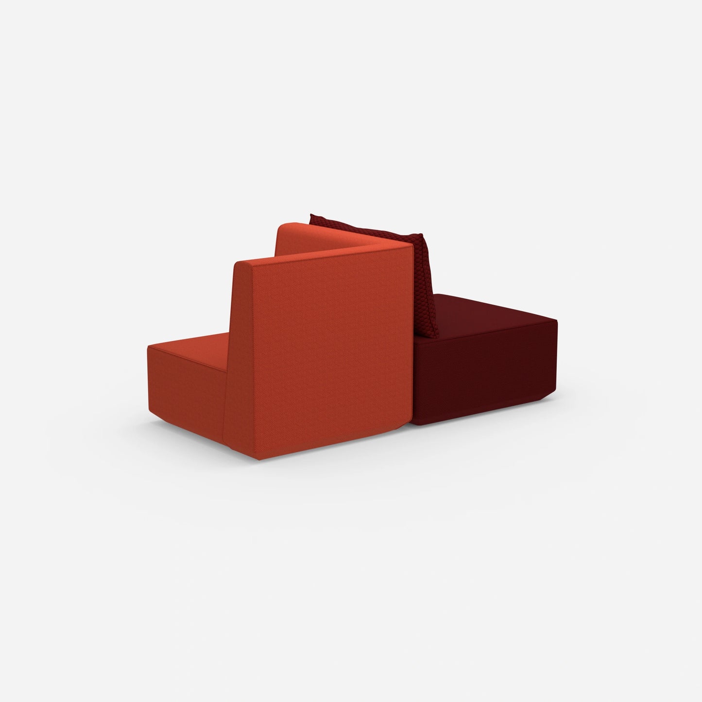 Petit banc rembourré vu de derrière